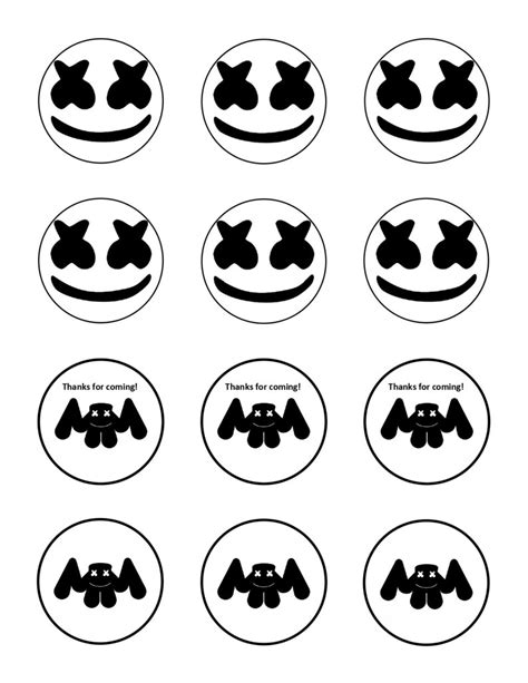 Dj Marshmello Party Stickers Party Favor Tag Cupcake Topper Etsy