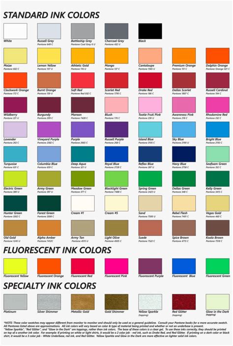 Screen Print Color Chart Urbanfly Apparel Png Leukemia Screen Print