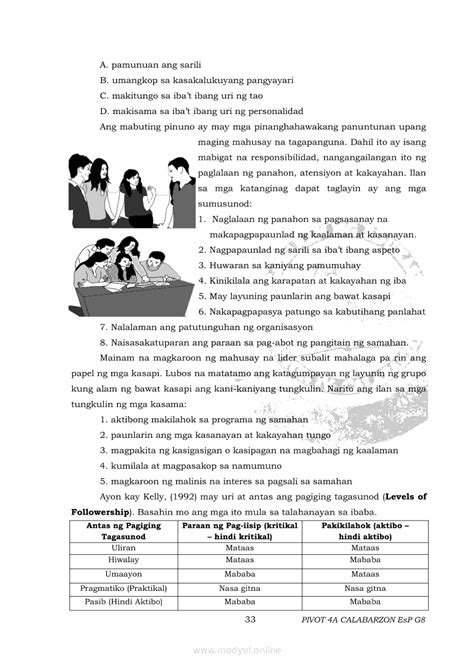 Edukasyon Sa Pagpapakatao 8 Modyul Para Sa Ikalawang Markahan Pivot