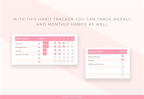 Monthly Habit Tracker Google Sheets Excel Spreadsheet Simple Etsy