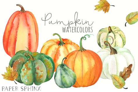 Watercolor Fall Pumpkins Pack ~ Illustrations ~ Creative