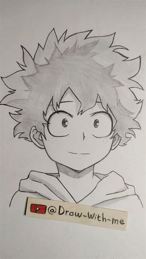 How To Draw Izuku Midoriya With Pencil Anime Drawing Easy Easy