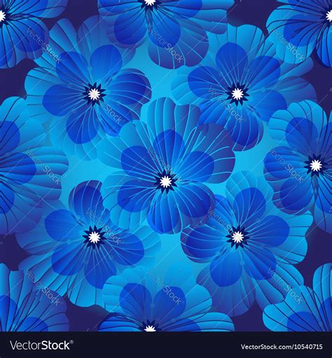 Dark Blue Floral Seamless Pattern Royalty Free Vector Image
