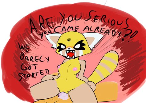 Rule 34 Aggressive Retsuko Angry Anthro Blush Breasts Cactuscacti Cum