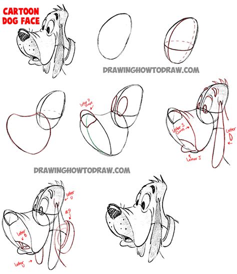 How To Draw Cartoon Dogs Face And Head In Easy Steps Lesson How To