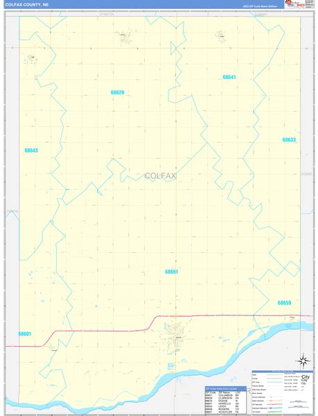 Colfax County Ne Zip Code Maps Basic