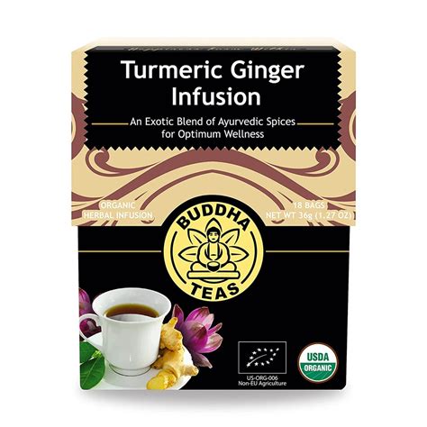 Buddha Teas Organic Tumeric Ginger Tea Tea Bags Vitacost