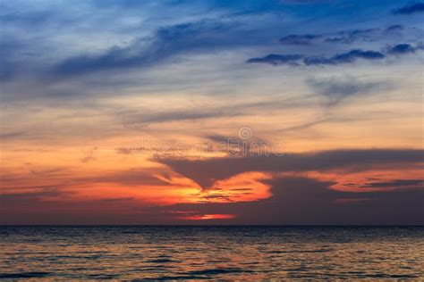 Beauteous Red Sunset Over Ocean Stock Photo Image Of Wave Tropical