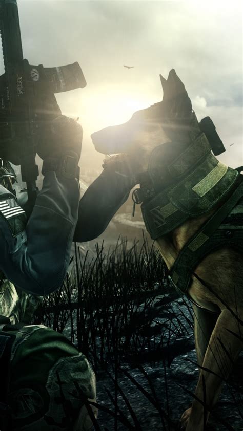 Wallpaper Call Of Duty Ghosts Game Shooter Soldier Dog