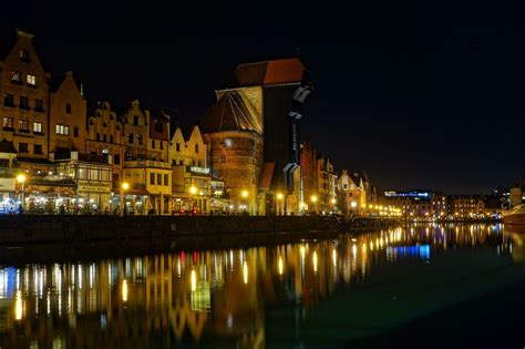 Gratis Obraz Na Pixabay Gdańsk Noc Żuraw Wieczór Ulica Gdansk