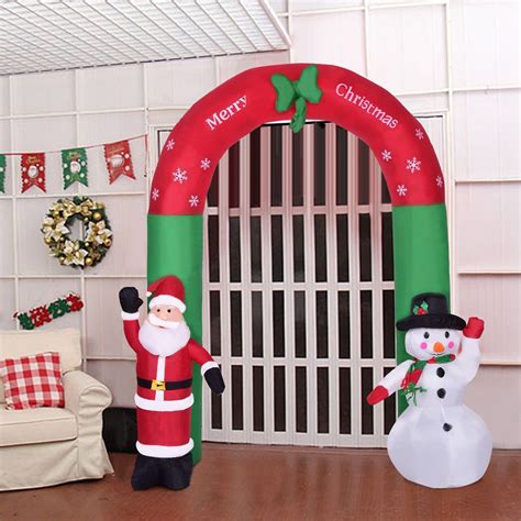 Maybe you would like to learn more about one of these? 8.2' Indoor / Outdoor Christmas Arch Santa Claus Snowman ...