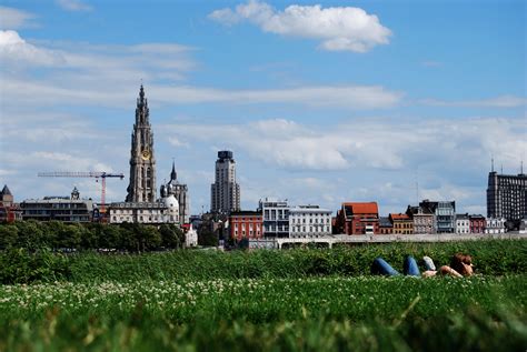 Skyline Of Antwerp Belgium Image Free Stock Photo Public Domain