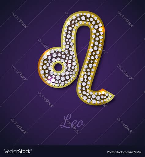 Golden Leo Zodiac Signs Royalty Free Vector Image