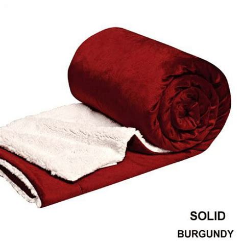 Wpm Queen Blanket Holiday Burgundy Red Sumptuously Soft Plush Faux Fur