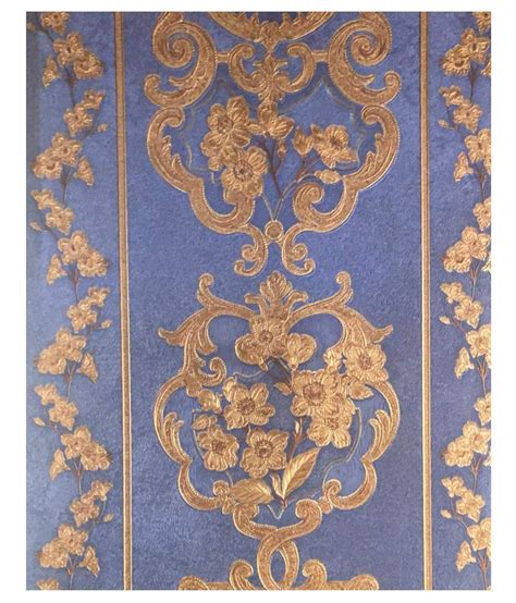 Fancy Wallpaper Co Embossed Nature And Florals Wallpapers Blue Buy
