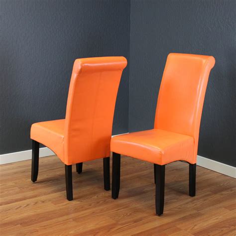 2021 popular related search, hot search, ranking keywords trends in furniture, chaise lounge, home & garden, automobiles & motorcycles with armchair leather and related search, hot search. Milan Faux Leather Sunrise Orange Dining Chairs (Set of 2 ...