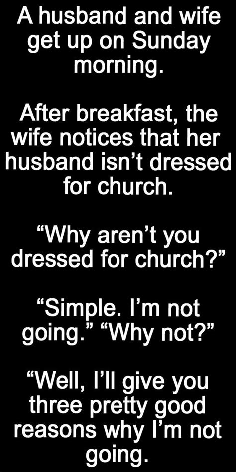 A Husband And Wife Get Up On Sunday Morning Funny Marriage Jokes