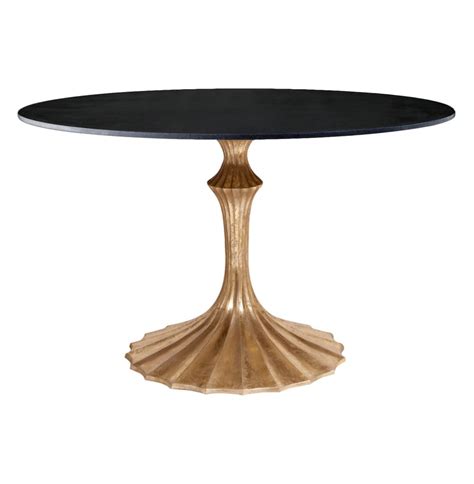 And of path, eating desk… Gold Fluted Base Black Marble Hollywood Regency Dining Table