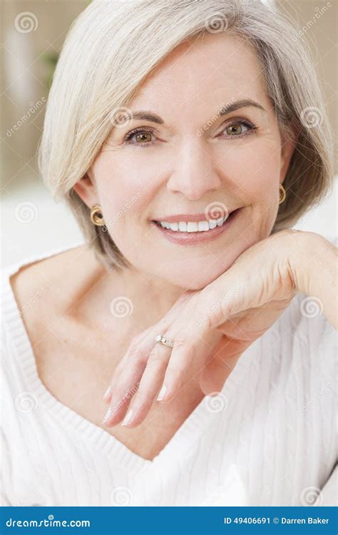 Portrait Of Attractive Senior Woman Stock Image Image Of Relaxed