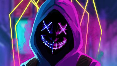 Mask Neon Guy Hd Artist 4k Wallpapers Images Backgrounds Photos