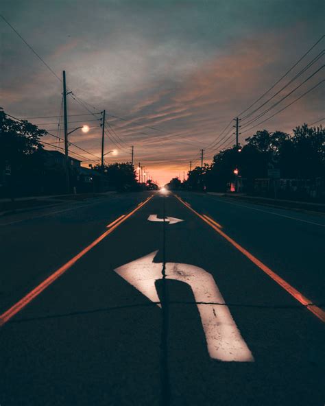 Download Aesthetic Road In Sunset Wallpaper