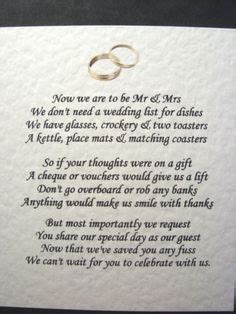 Send the perfect wedding gift thank you messages with a little inspiration from us. 40 Wedding poems asking for money gifts not presents - Ref ...