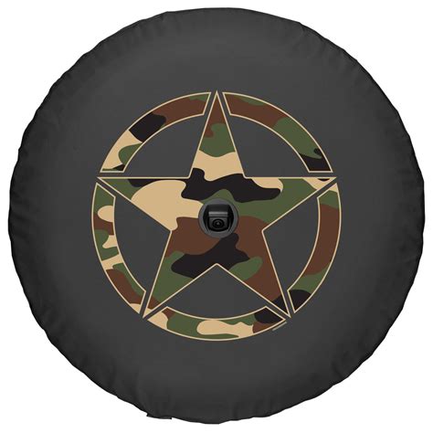 Boomerang Distressed Star Green Camo Soft Tire Cover Jeep