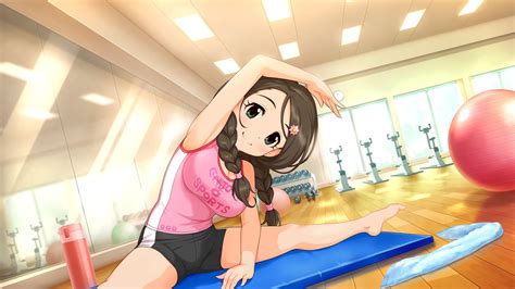 Desktop Wallpaper Cute Erika Akanishi Exercise Anime Girl Hd Image Picture Background N8iz9b