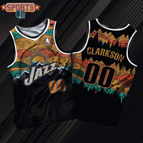 Qr Sports Jersey Utah Jazz Jordan Clarkson Basketball Jerseyonly Full