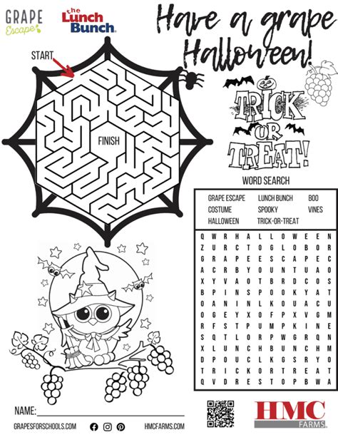Halloween Activity Sheet For Kids Hmcfarms