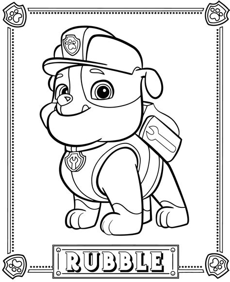 rubble paw patrol coloring pages coloring pages