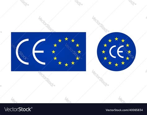Ce European Mark Logo For Europe Certificate Icon Vector Image