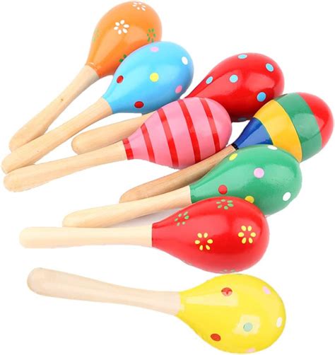 Jzk 8 Wooden Maraca Rattles Shaker Percussion Musical Educational Toy