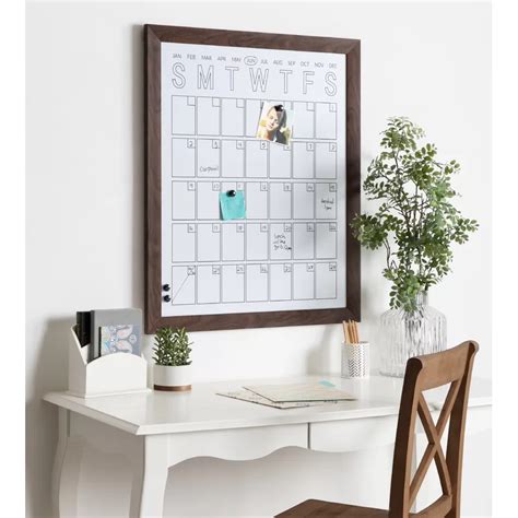 Monthly Calendar Magnetic Wall Mounted Dry Erase Board Magnetic Wall