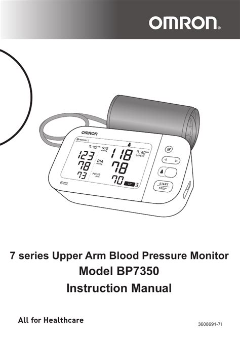 Omron Blood Pressure Monitor Manual
