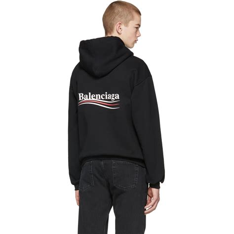 Widest selection of new season & sale only at lyst.com. Balenciaga Fleece Black Campaign Logo Hoodie for Men - Lyst