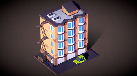 Low Poly Building Animation 3d Model By Alexander Kovalev Viznum