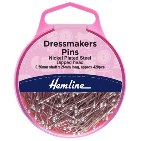 Hemline Dressmaker Nickel Plated Steel Pins Dipped Head 420pcs Fashion Workroom