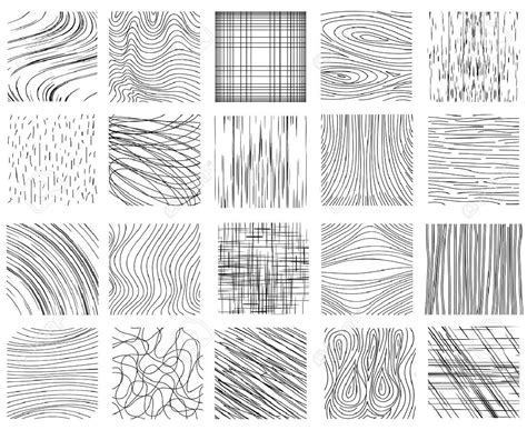 Hand Drawn Ink Line Textures Set Of Design Abstract Background Pattern