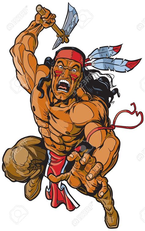 Vector Cartoon Clip Art Illustration Of An Apache Native American Cartoon Clip Art Native