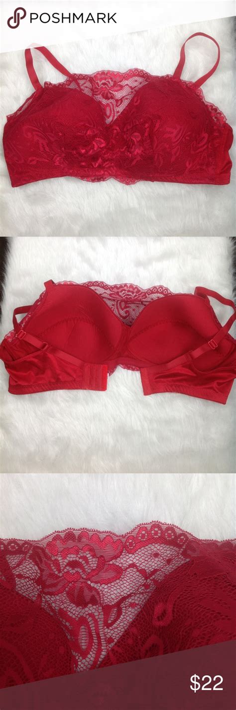 Red Lace Wireless Cami Bra Nwot Beautiful Bra Cami Bra Red Lace