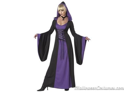 Deluxe Purple Hooded Robe Halloween Costume Halloween