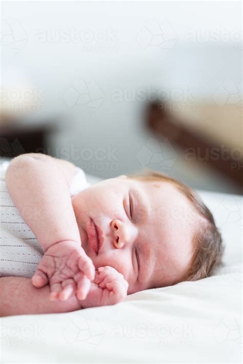 Image Of Sleeping Newborn Baby Hands Detail Austockphoto