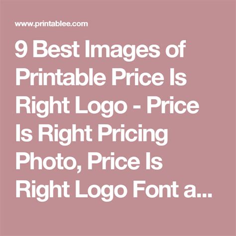 Price Is Right Logo Vector At Getdrawings Free Download