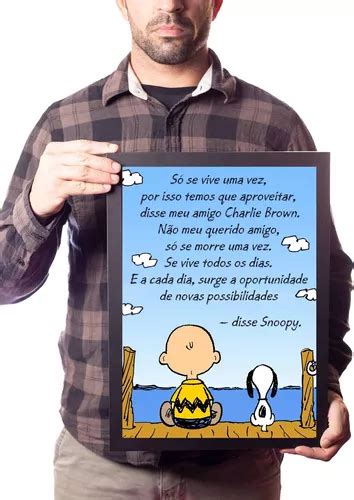 Quadro Reflexão Charlie Brown And Snoopy Só Se Vive Uma Vez