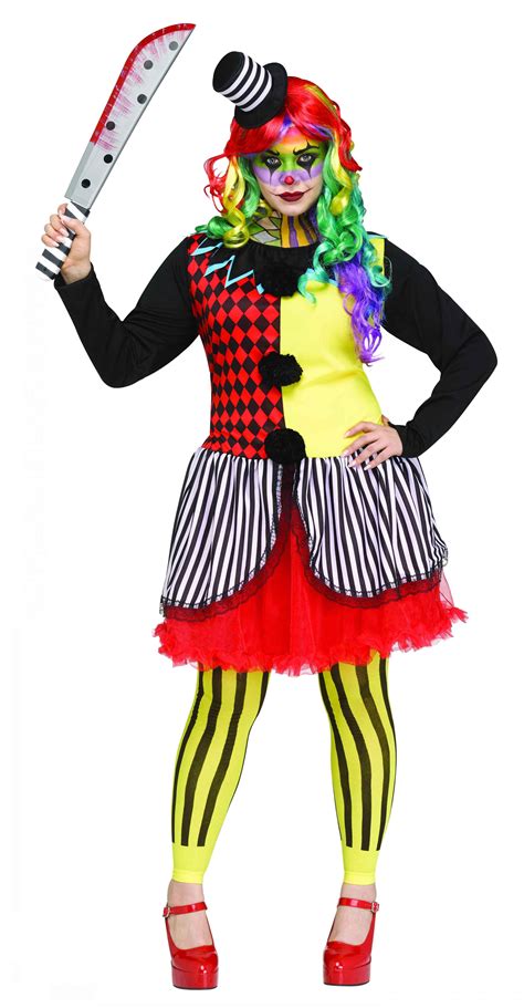 halloween woman s freakshow clown adult costume size xl by fun world