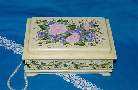 Hand Painted Jewelry Box Wood Jewelry Chest By Essenceofthesouth 68