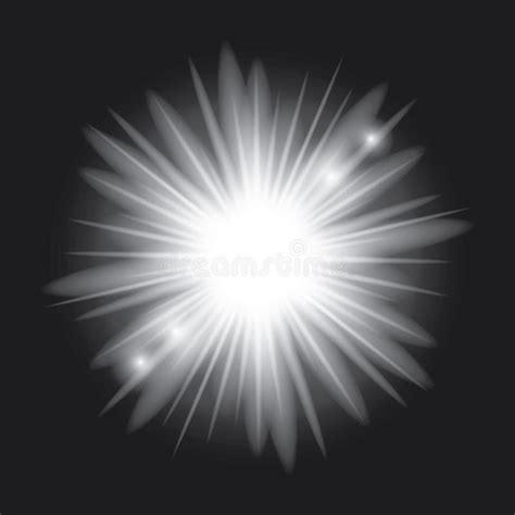 White Light Glow Effect Light Rays Radiant Flash Lens Flare Vector