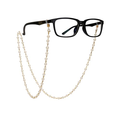 imitation pearls bead eyeglass chain glasses strap cords sunglass holder lanyard necklace in