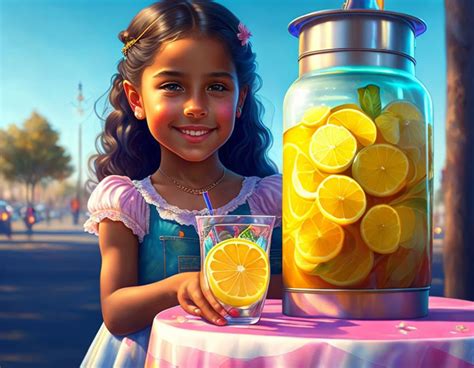 Cute Girl Selling Lemonade Deep Dream Generator